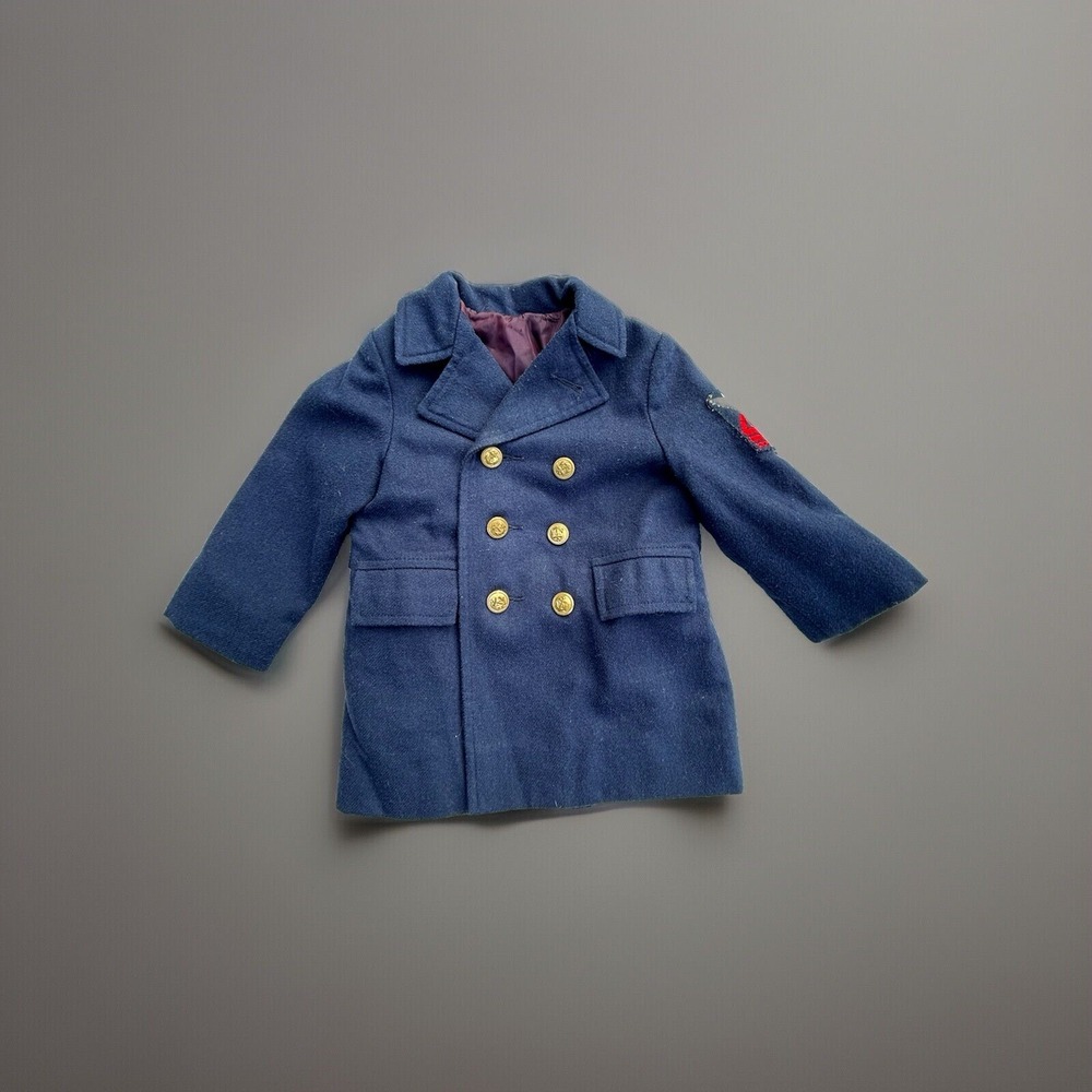 VINTAGE 1960's Fieldstone Double Breasted Wool Coat JFK Jr US Navy Boys Size 2 - Picture 8 of 12